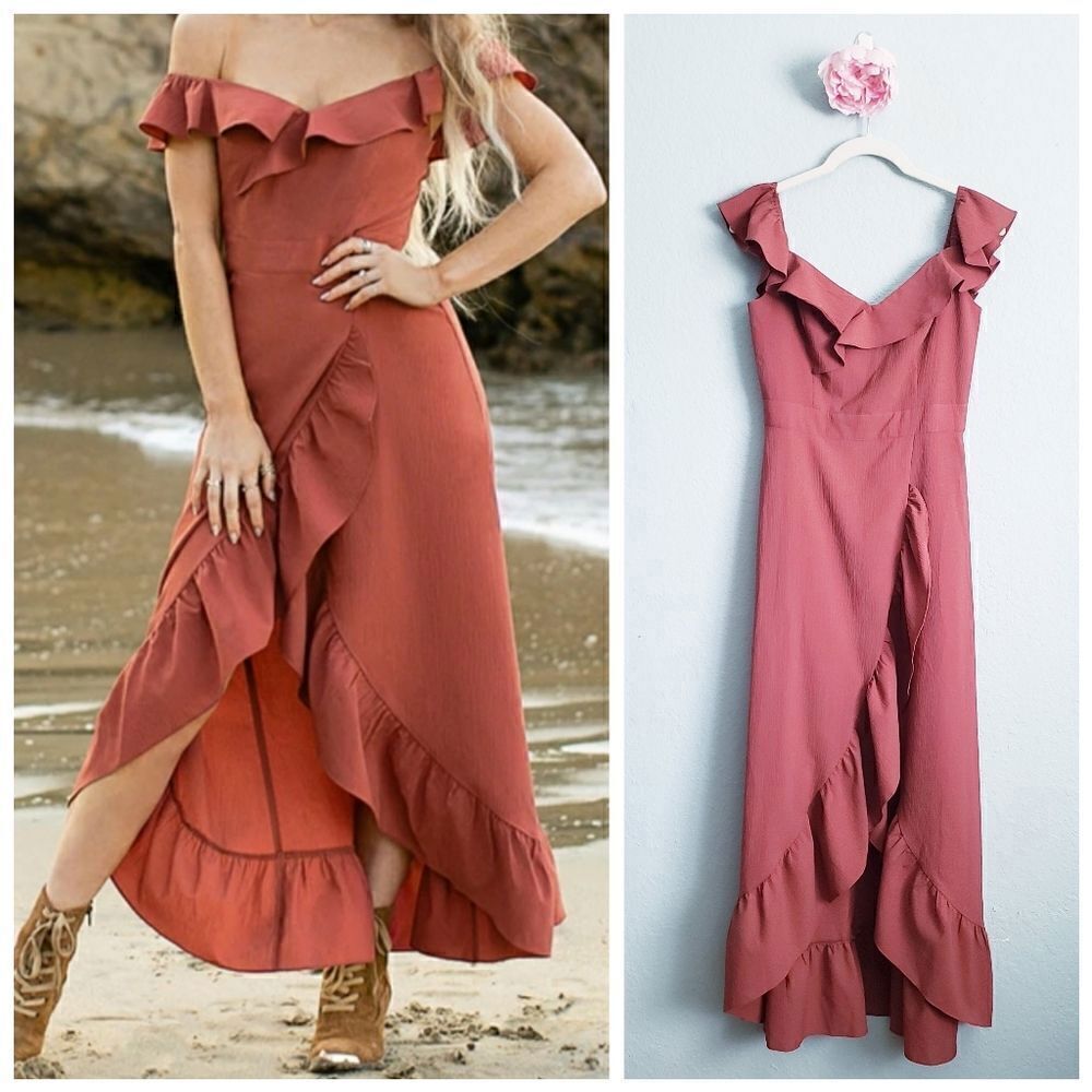 Joyfolie Rah Ruffle Dress in Rose Petal